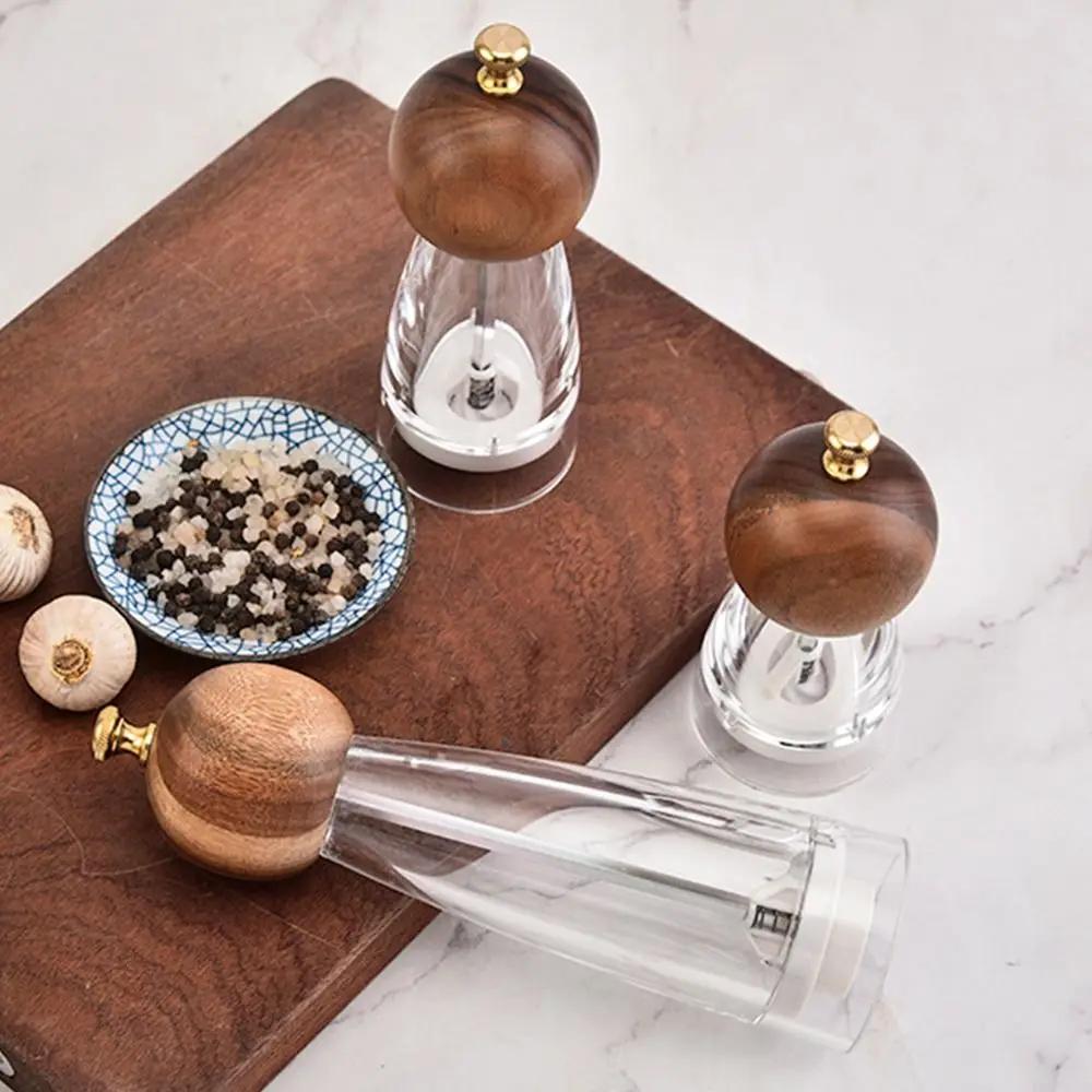 Acrylic Pepper Sea Salt Grinder Manual Mill for Kitchen Camping BBQ Outdoor Spice Bottle Durable Design