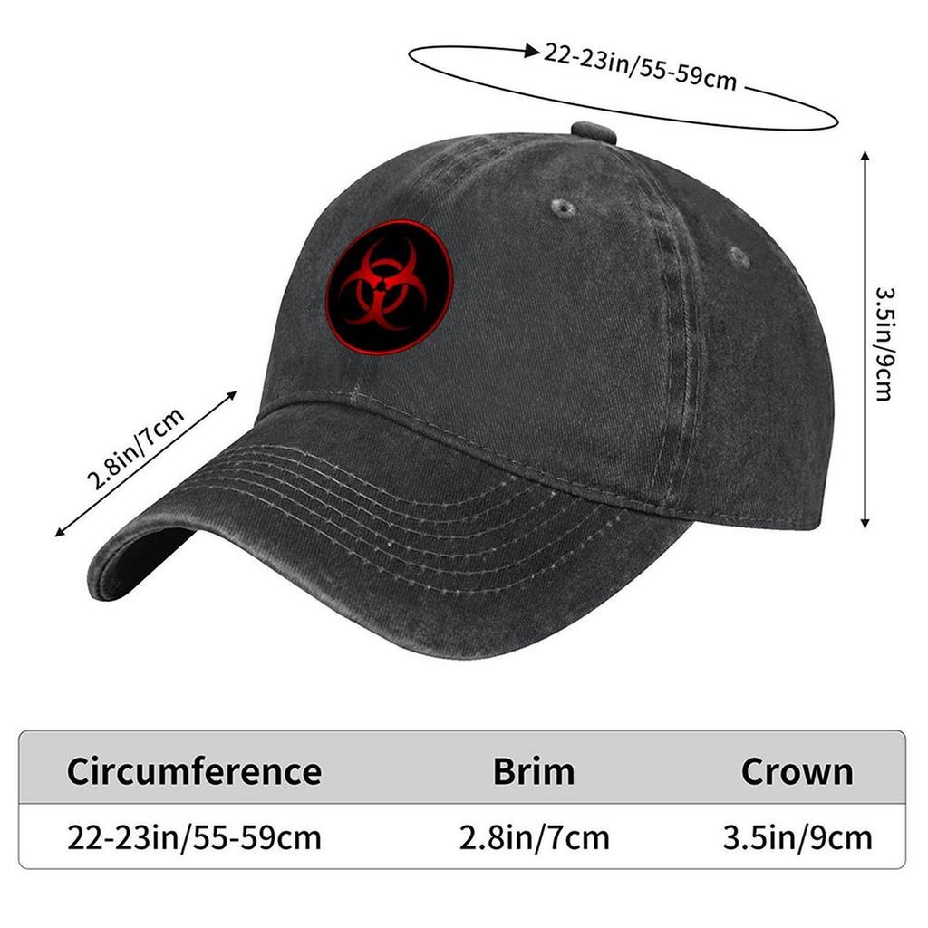 2026 Red Biohazard Symbol Baseball Cap Hip Hop Snapback Cap Hat Beach Golf Wear Women's Hats Men's