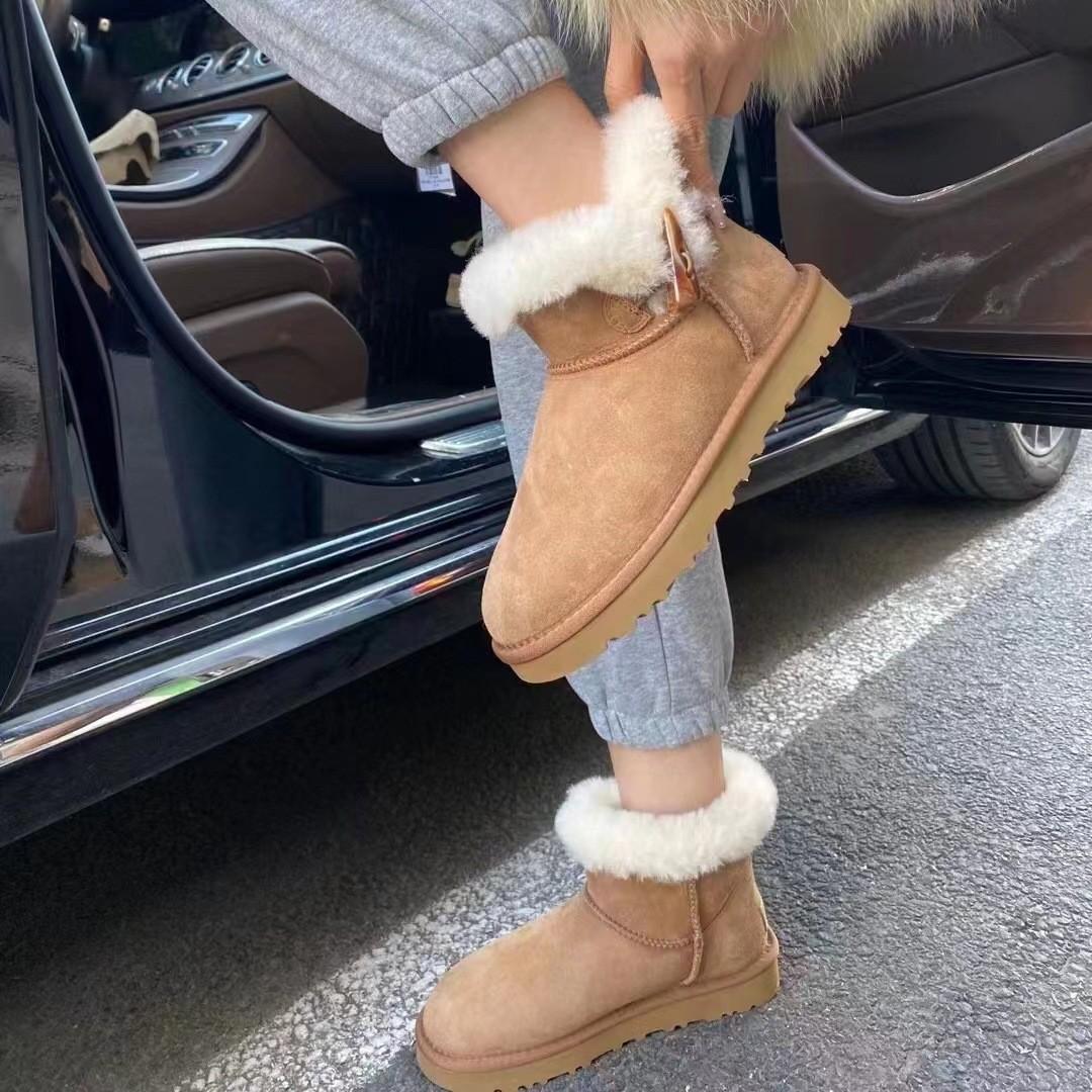 

Зимние новые роговые пряжки Sangpo зимние ботинки женские короткие трубчатые низкие бархатные утолщенные модные хлопковые туфли 40