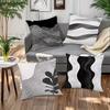 Modern Geometric Lines Black and White Pattern pillowcaseSuitable for Sofa Car Bedroom Decorative Cushion Cover Pillow Cover