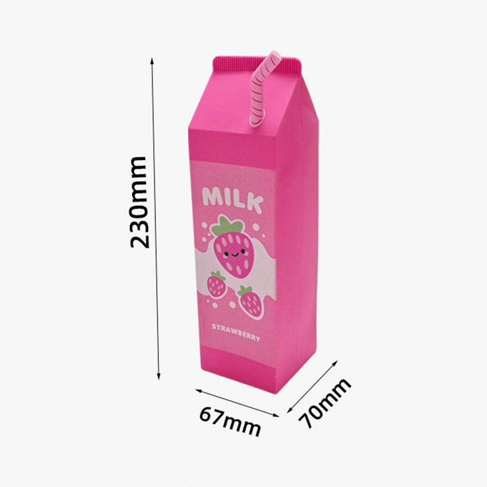 Milk Box Shape Pencil Case Silicone Makeup Storage Box New Pen Holder  School