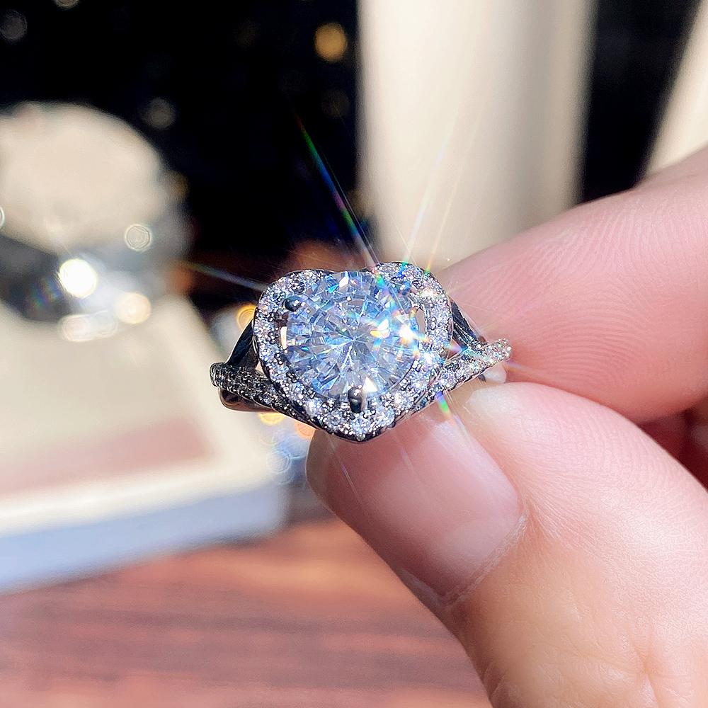Neue Herzringe für Frauen 2022, Verlobung, Hochzeit, neue Ringe, Hochzeitstag, Liebesgeschenk, modischer Luxusschmuck