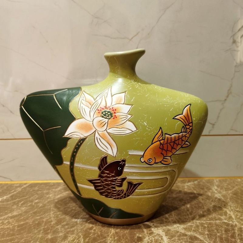 Vintage Yunnan Ethnic Minority Ceramic Vase Ornaments Crafts Home Room Table Decoration Study Office Desk Furnishing Accessories