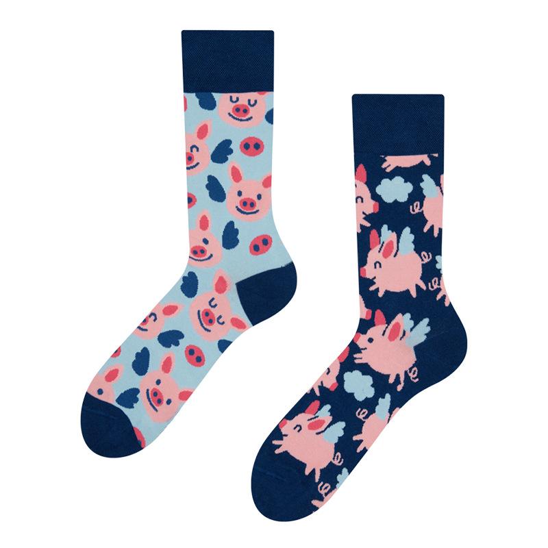 New Fashion Irregular AB Styles Kawaii Unisex Crew Socks Women Men Cotton Novelty Creative Cartoon Socks Gifts