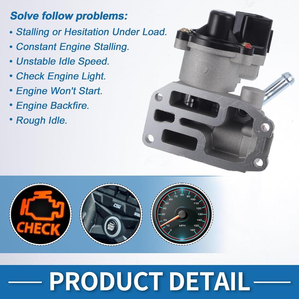 Car Idle Air Control Valve for Mitsubishi Mirage 1997-2002 Replace No.MD614743 IACV Idle Motor Idle Air Control Valve for Stable Engine Operation