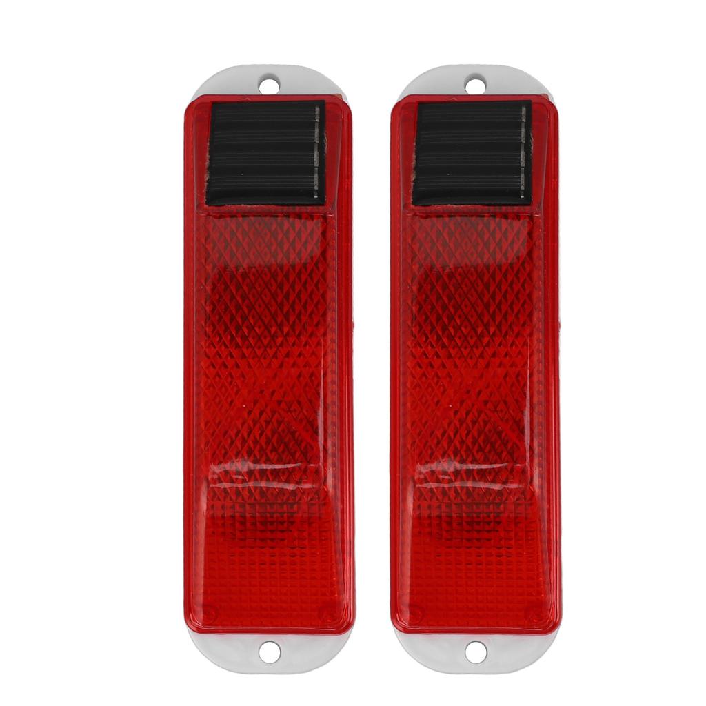 2pcs Solar Strobe Warning Light LED Warning Lamp High Bright Waterproof Light Control Flashing Bcon Barricade Construction Traffic Light