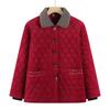 Veste d'hiver doublée de velours grande taille pour femme - Manteau chaud en coton pour mamie