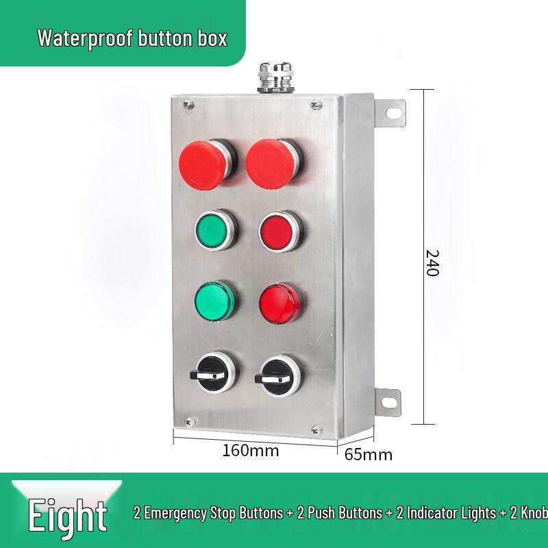 

Aokewen Waterproof 8-Position Explosion-proof Stainless Steel Control Box