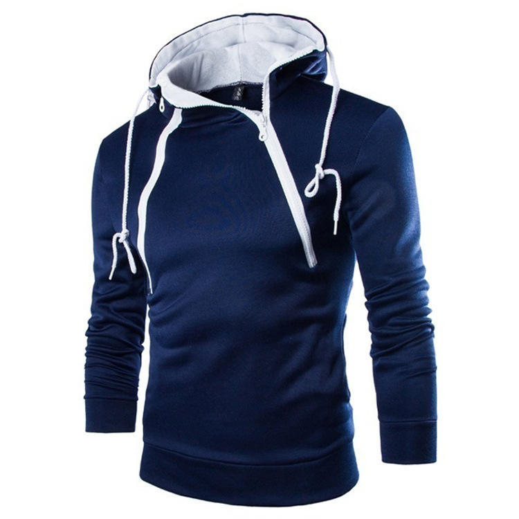 Pánské mikiny s mikinami s dlouhým rukávem pro muže Svetr s kapucí na zip Pánská mikina s vysokým výstřihem Top bunda Kabát Černý svetr