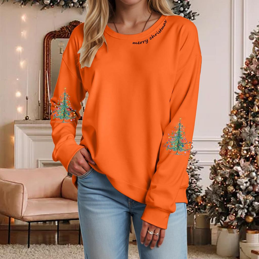 Ladies' Loose Comfortable Casual Fashionable Christmas Printed Hooded Sweatshirt