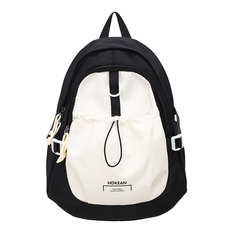 

Exquisite girl heart personality contrasting nylon large capacity student schoolbag fashion junior high school high school student schoolbag female чорний