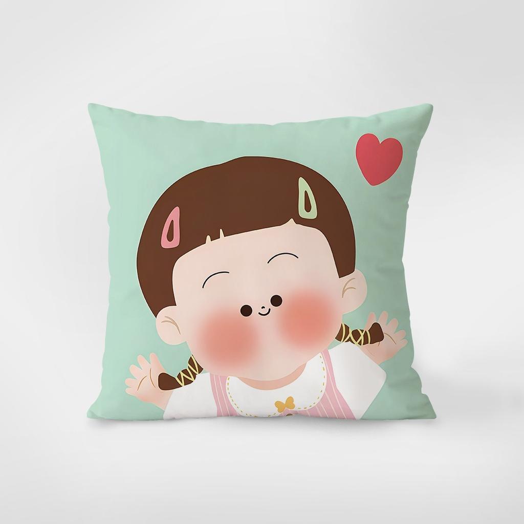 Cartoon Character Family Pillowcase Interior Decoration Office Living Room Home Pillowcase