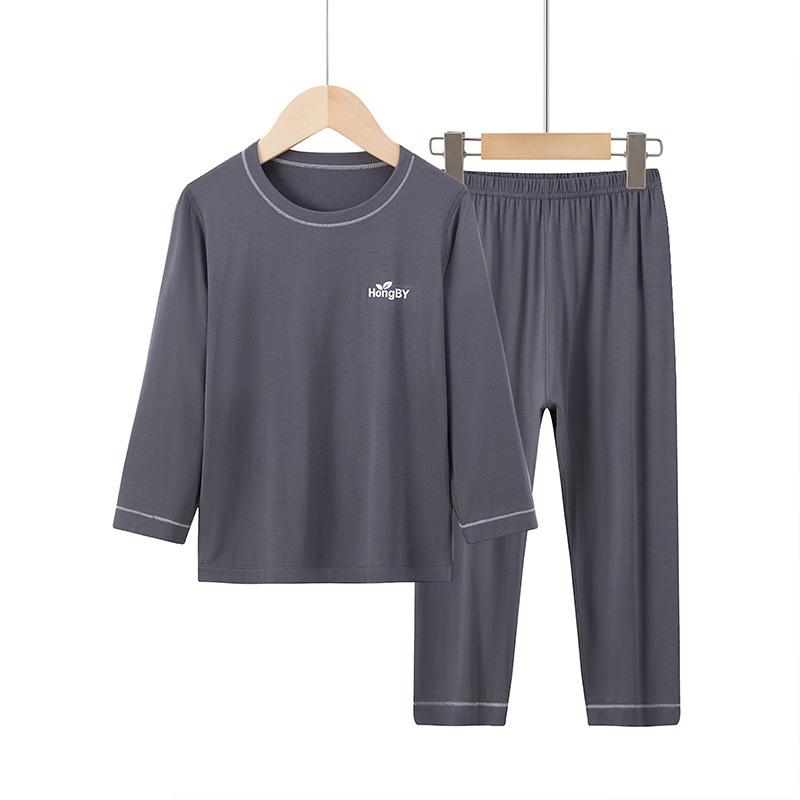 Children's pajamas Modal boys long-sleeved trousers summer middle and older children's loungewear parent-child suit girls' air-conditioned clothing