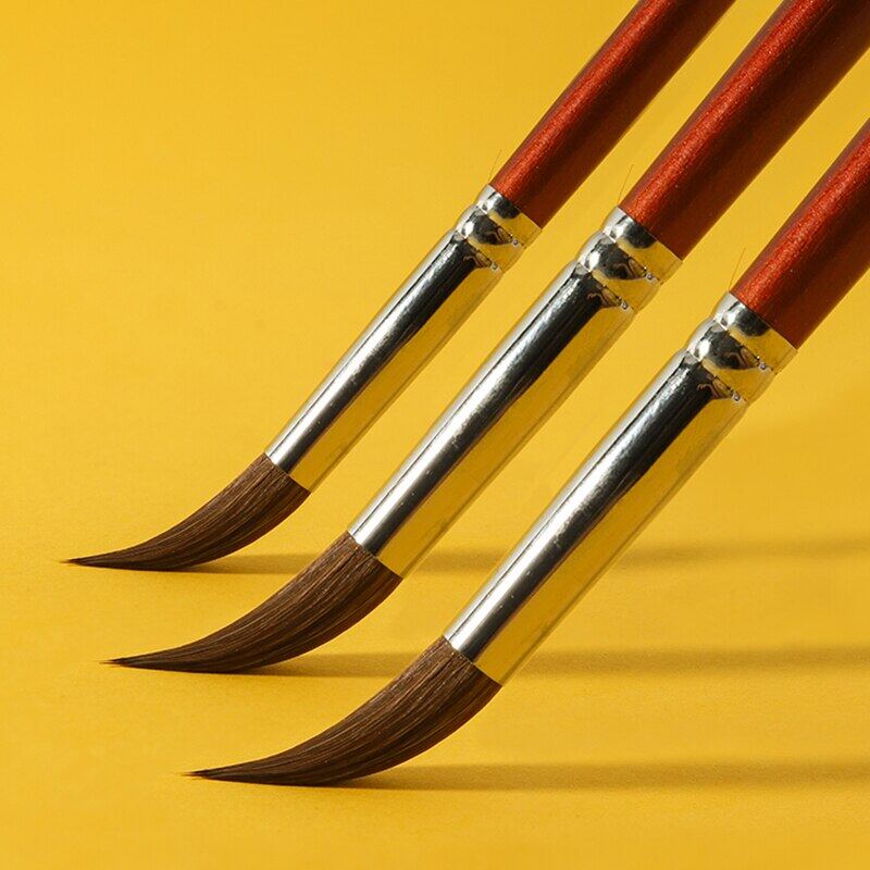 JOWOART 6ks Sada akvarelových štětců Veverčí srst Štětec na linky s háčkem Kulatá hlava Gouache štětec Digitální olej Pečlivě ručně malovaná Malba Linkové umění Test