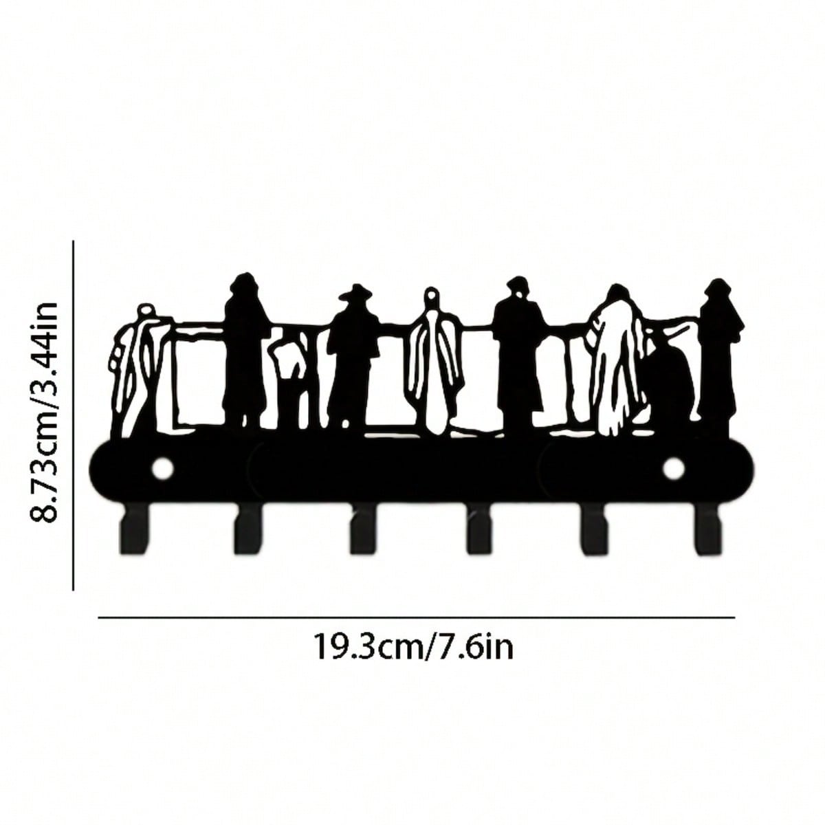 

Metal Key Holder Wall Decor Multi Hook Rack for Keys Hats Umbrellas Easy Install Kitchen Bathroom Door 9x20