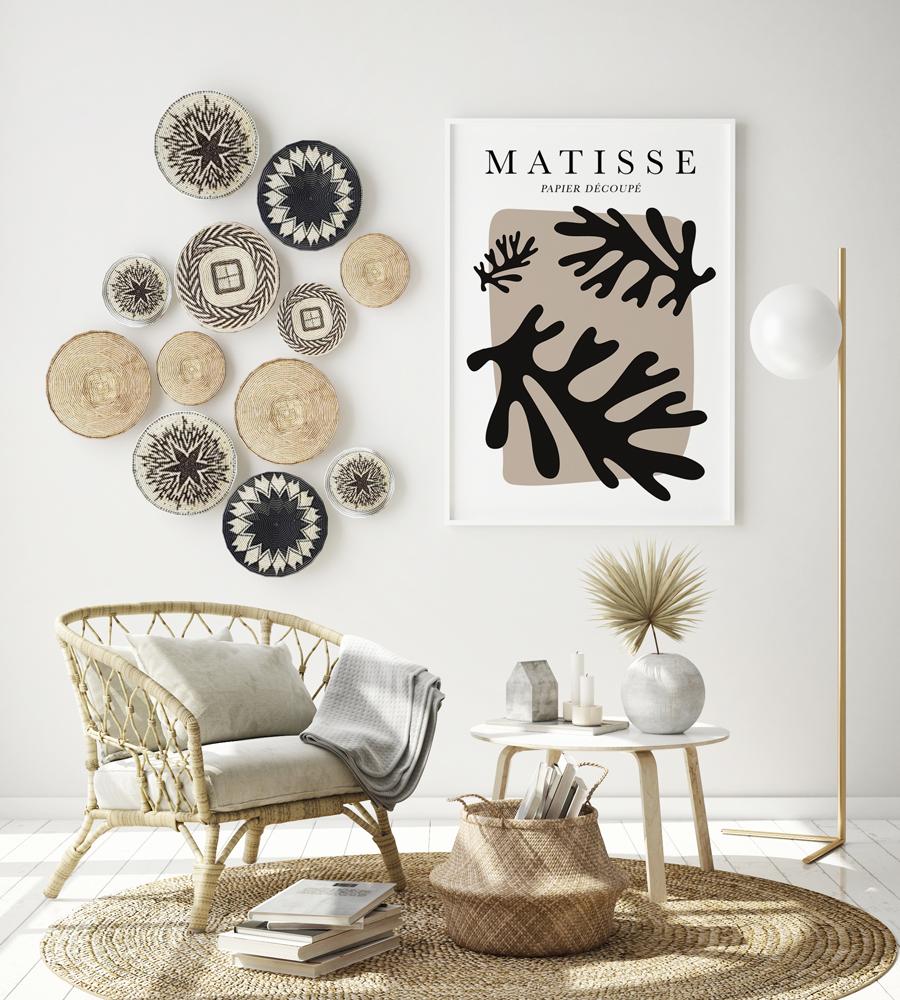 Plakat matisse czarne liście