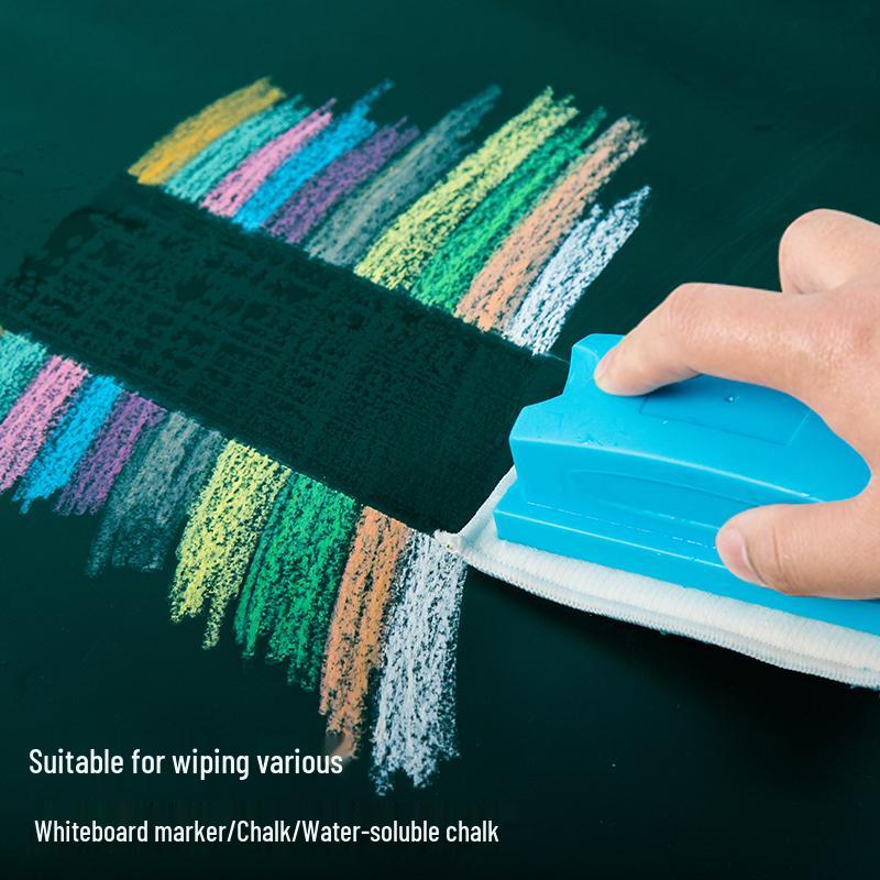 Water-Soluble Dustless Chalk & Board Eraser – Black for Whiteboards, Blackboards, and Drawing Boards.