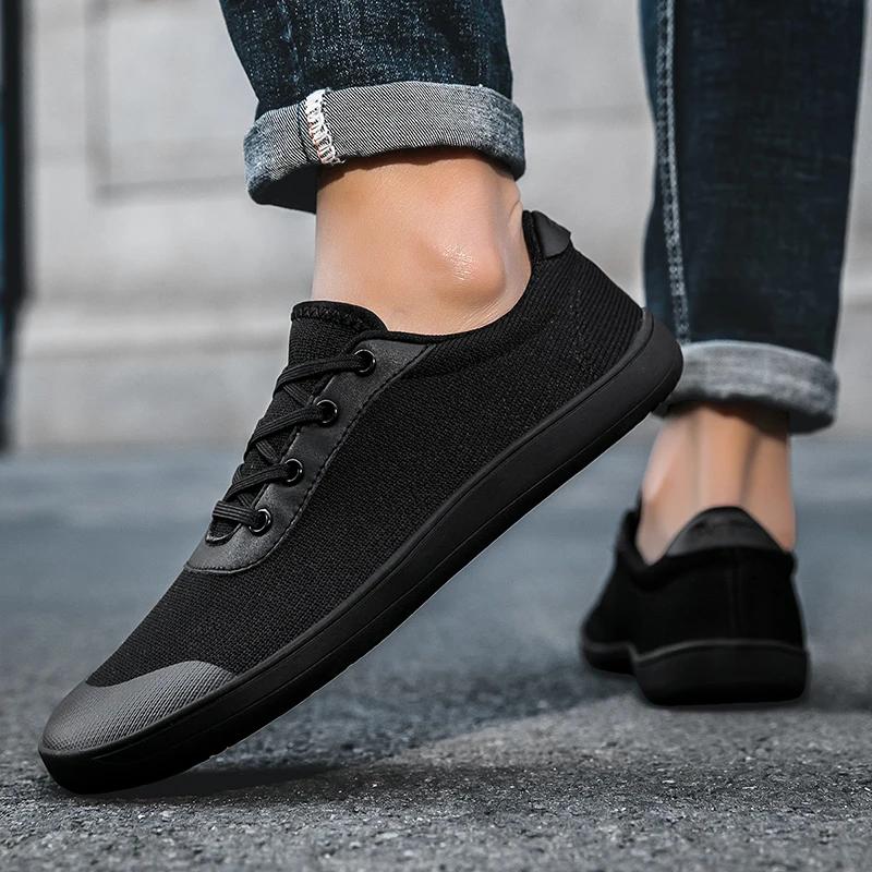 Minimalist Shoes for Men Wide Toe Barefoot Zero Drop Shoes Casual Leather Fashion Sneakers Lightweight Walking Shoes Zapatillas