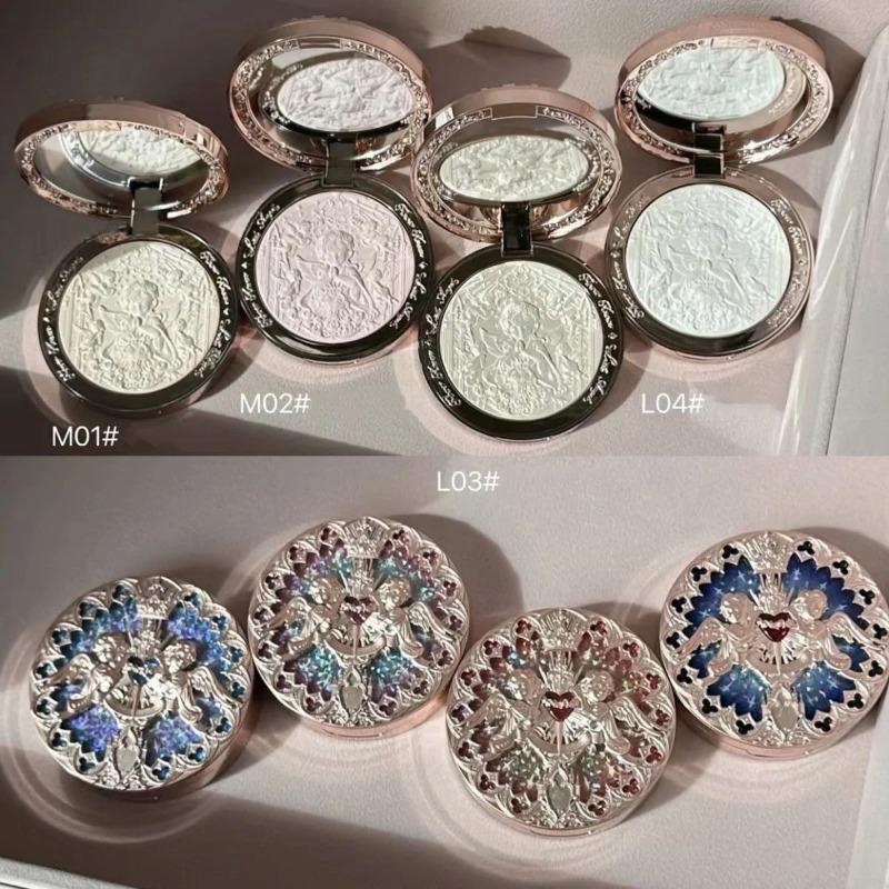 Flower Knows Body Glitter Little Angel Relief Highlight Face Powder Iluminador Makeup Contour Highlighter Palette 8g/0.3Fl.oz