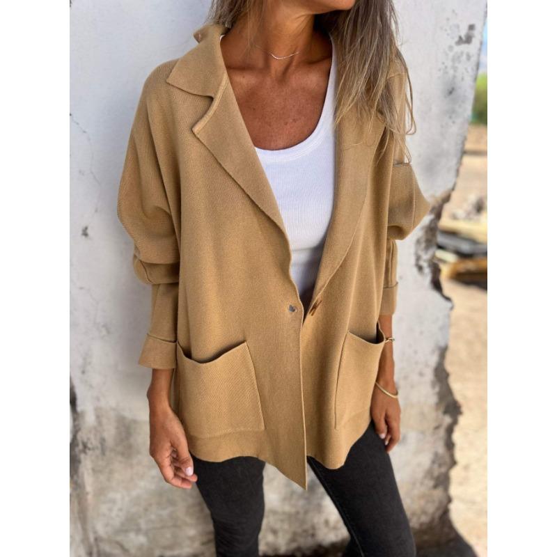 Women S Casual Versatile Lapel Pocket Long Sleeve Jacket