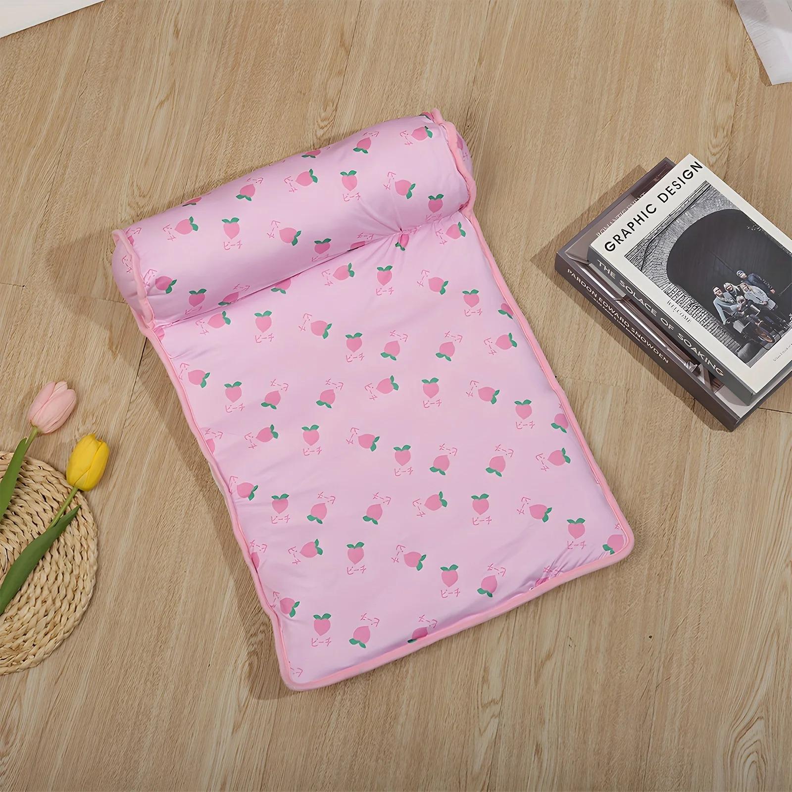 

Pet Bed Summer Cooling All for Cats House Houses and Habitats Products Dog Kitten Accessories Goods Basket Things Mat Cushions 60x40cm розовый