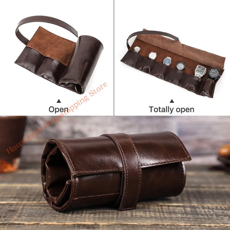 85AD Uhrenrolle Aufbewahrung für Etui Reise Leder Uhr Schmuck Uhrenhalter