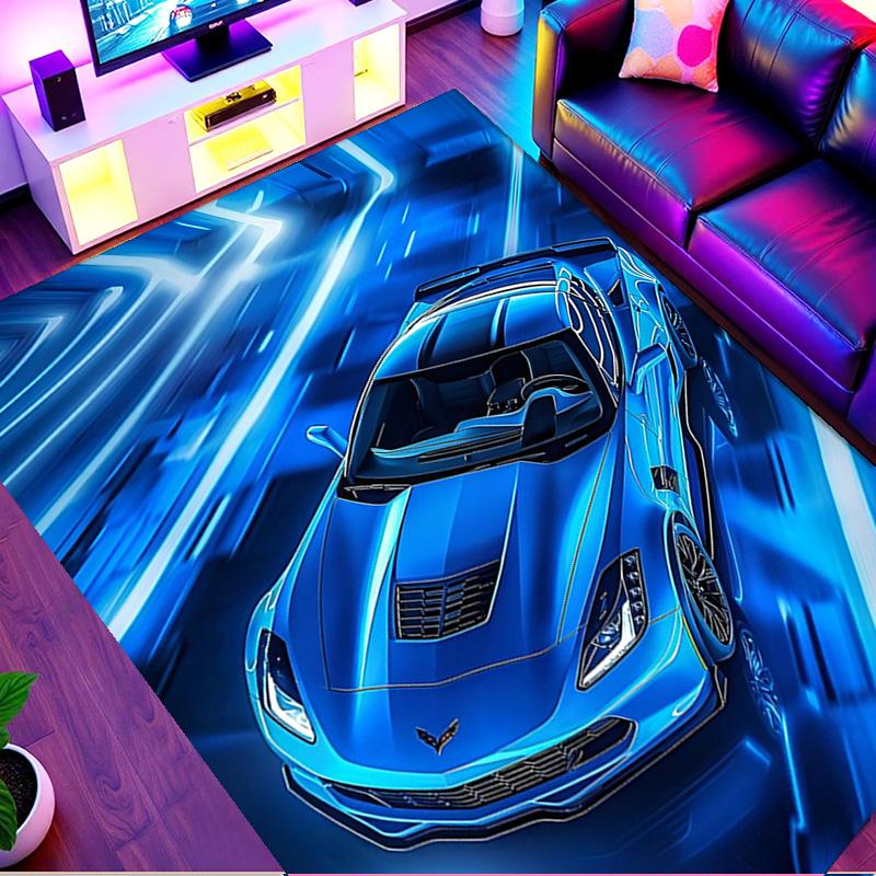 Sports car Print Rug, Washable Floor Carpet, For Entryway Dorm Laundry Room Office Study, Home Decor Birthday Christmas Gift