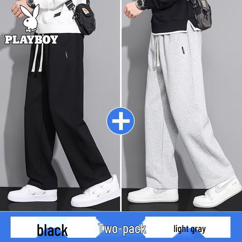 PLAYBOY Men's Loose Straight Leg Casual Sweatpants