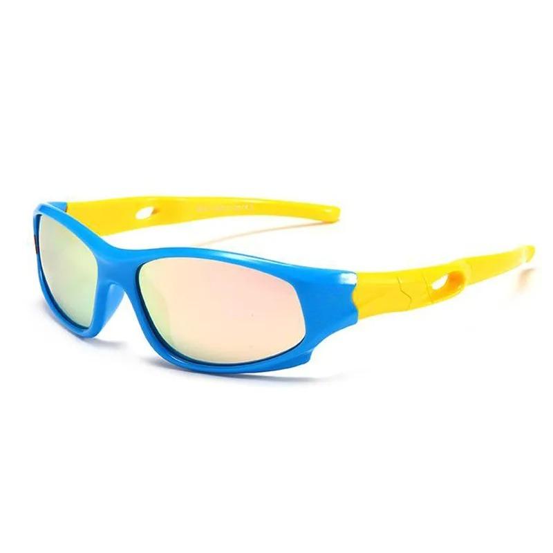 Sportowe okulary przeciwsłoneczne dla dzieci z polaryzacją Kolorowe soczewki Ochrona przed promieniowaniem UV Modne dla dzieci okulary dla chłopców i dziewcząt Silikonowe okulary ochronne