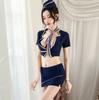 Sexy Underwear New Women's Secretary Sexy Hip Skirt Nightclub Stewardess Uniform Showing Breasts Seduction Woman