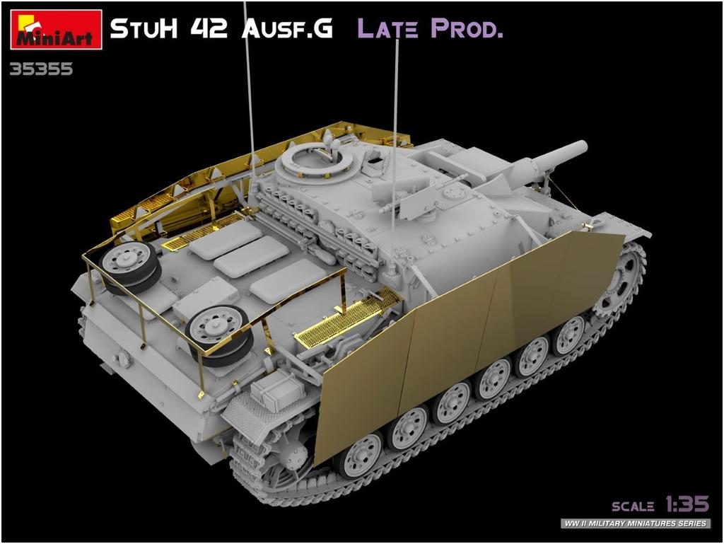 MiniArt Scale German Assault Howitzer 42 G Late Production Plastic Model MA35355 1/35 10.5cm Ausf.