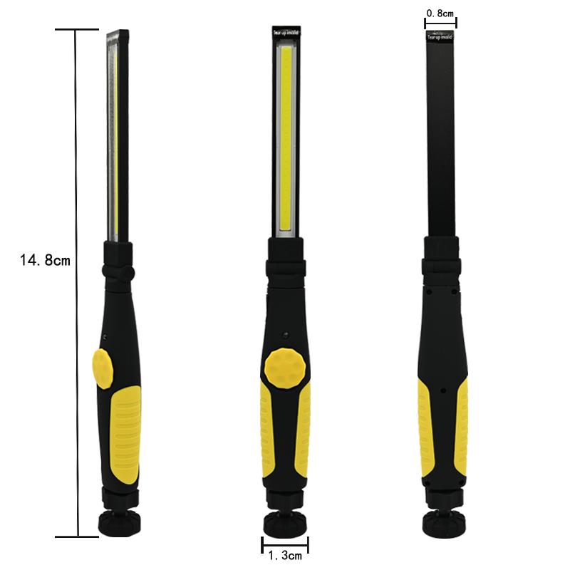 Handheld 4 Mode COB Work Light Adjustable Magnetic Inspection Light USB Rechargeable Torch Flashlight for Camping Hiking Working