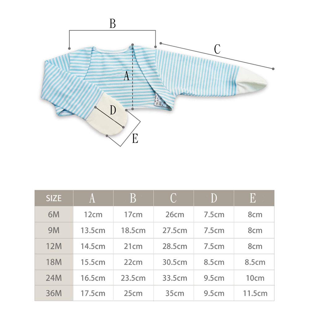 Edenswear Pure Cotton Sleeve Gloves with Zinc Fiber for Baby Eczema and Face Scratch Prevention (Blue, 6-Piece Set)