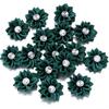 20pcs 4cm Mini Satin Ribbon Flowers Colorful Rhinestone Handmade Flowers For DIY Clothing Sewing Headwear Decoration Accessories