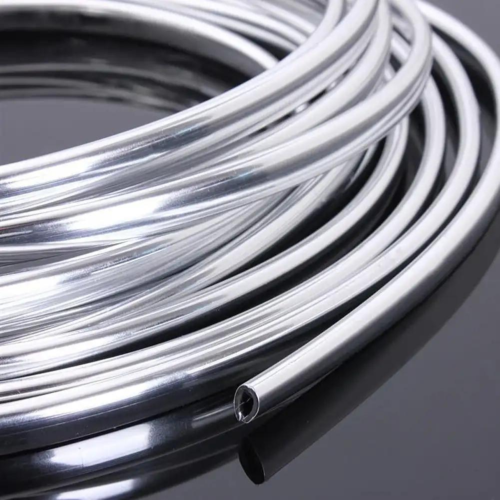 3m/4m/5m/6m Car Door Edge Scratch Air Conditioning Automotive Output Decoration Strip Grid Moulding Trim Protector Chrome UStyle