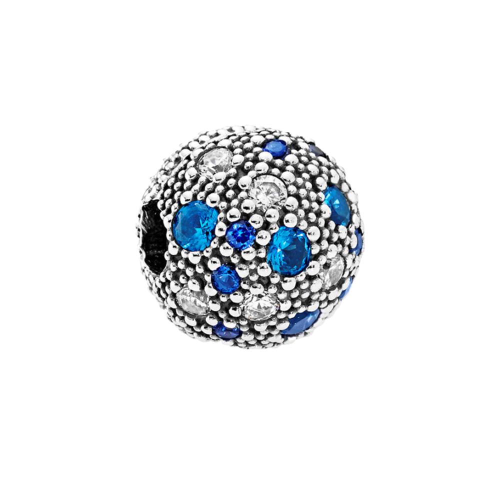 S925 Prata Esterlina Brilhante Pave Lines & Logo Clip Charm Fit Pulseira Original DIY Jóias para Mulheres Presentes de Aniversário