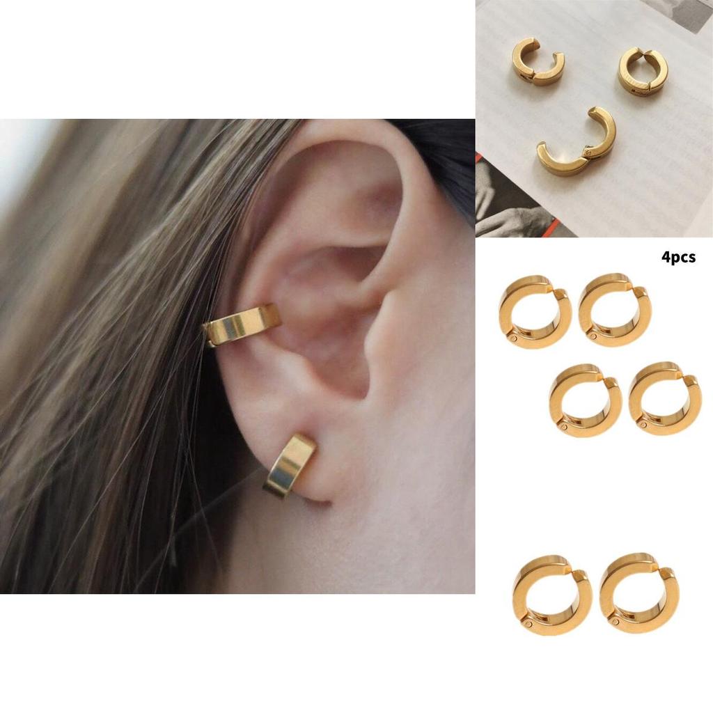 Unique Circle Ear Clasp For Non-pierced Ears With One Piece Inspired Design Trendy And Vintage