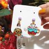 Cartoon Animal Earring For Women Cute Teacup Cat Drip Oil Dangle Earring Girls Fashionable Ear Ring Jewelry Ear Accessories