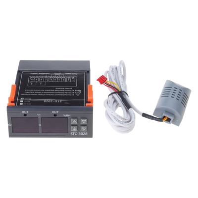Duální digitální termostat Řízení teploty a vlhkosti STC-3028 Teploměr Hygrometr Kontrolér inkubátoru AC 220V DC 24V