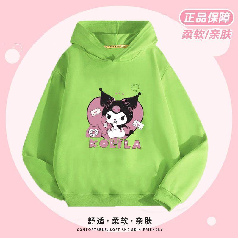 ALENA Hoodie For Kids Girls Kuromi Clothes Girls' Kuromi Hooded Sweatshirt Spring And Autumn Women's Clothing Girls Sweatshirt