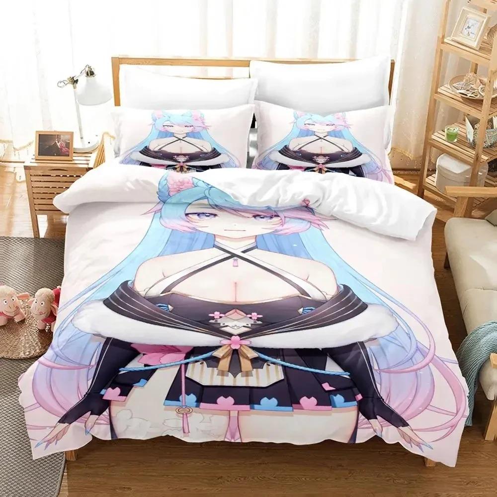 Anime Sexy Girls Silvervale Bedding Set Duvet Cover Bed Set Quilt Cover Pillowcase Comforter King Queen Size Boys Adult Bedding