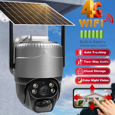 New Solar Camera 4G Outdoor PIR Human Detect Wireless CCTV Low-Power Waterproof Smart Security Surveillance WIFI IP PTZ Cameras