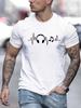 Men's 100_ cotton summer loose fit Love Heart Graphic printed slim fit casual sports round neck short sleeved T-shirt top