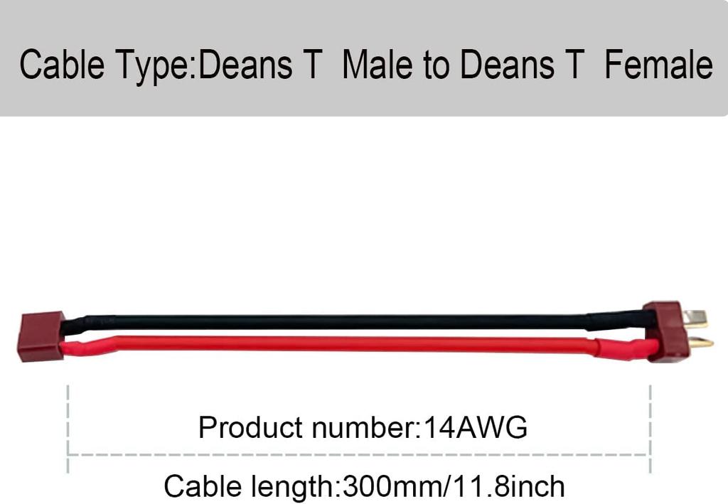 3pcs Deans T Plug Extension Cable, Deans T Plug Male Connector to Deans T Plug Female Connector, Wire Adapter for RC DIY Spare Parts, Remote Control