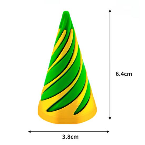3Pcs/Set 3D Printed Spiral Cone Impossible Pyramid Passthrough Sculpture Spiral Cylinder