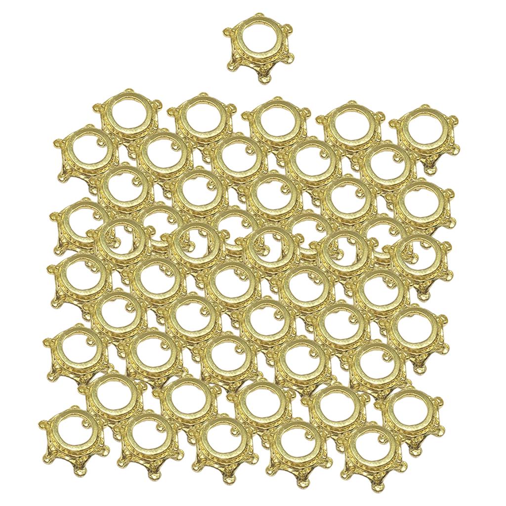 50pcs Crown Charms Beads for Jewelry Making Necklace Earrings Antique Bronze