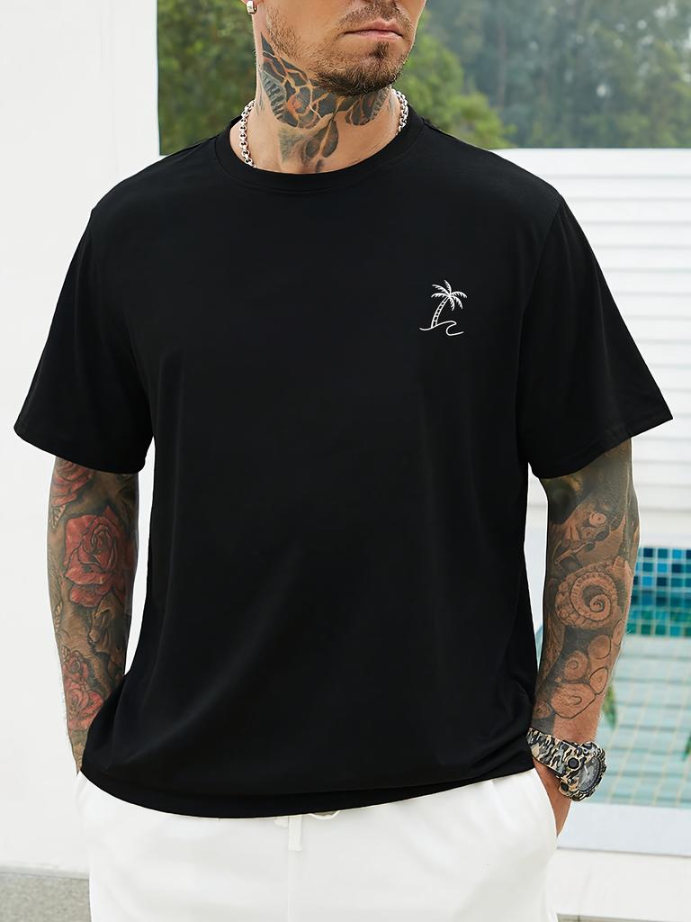 Tropical Palm Tree Print 100 Cotton Men Women Tshirt Summer Autumn Daily Outdoor Sports Party Casual Loose Street Short Sleeve