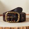 Personality Trend Court Carved Belt Men'S Genuine Leather First Layer Cowhide Handmade Retro Youth Fashion Jeans Belt