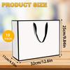 10 unidades Bolsas de Regalo Blancas y Negras, 35x25x11cm Bolsas de Regalo Grandes con Asas, Bolsas de Papel Kraft para Compras Envoltura de Regalo para Boda