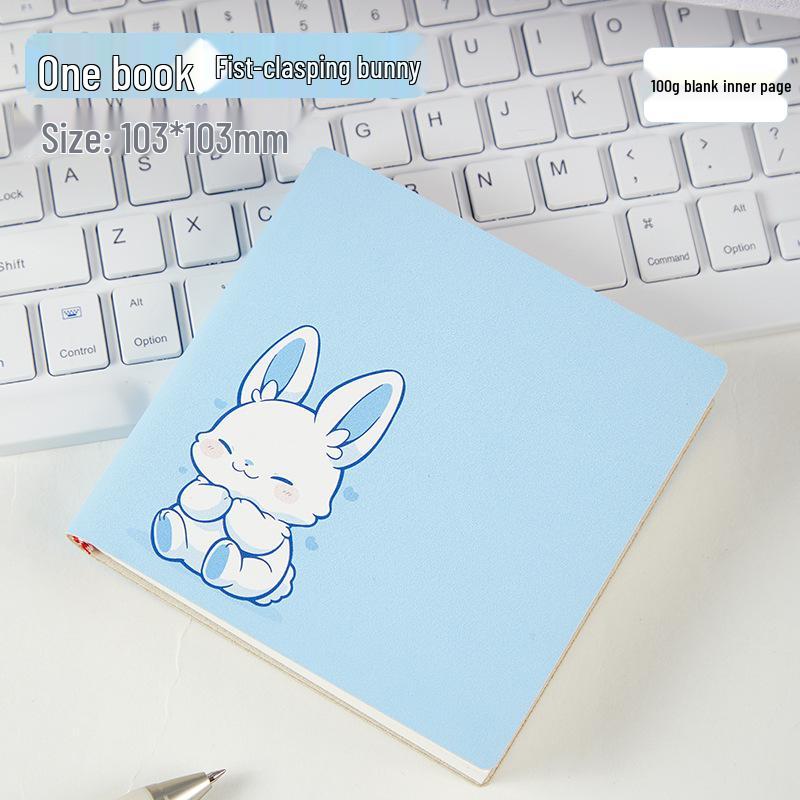 Stylish Cartoon Stamp Mini Notebook: Cute, High-Value, Simple Square Pocket Journal